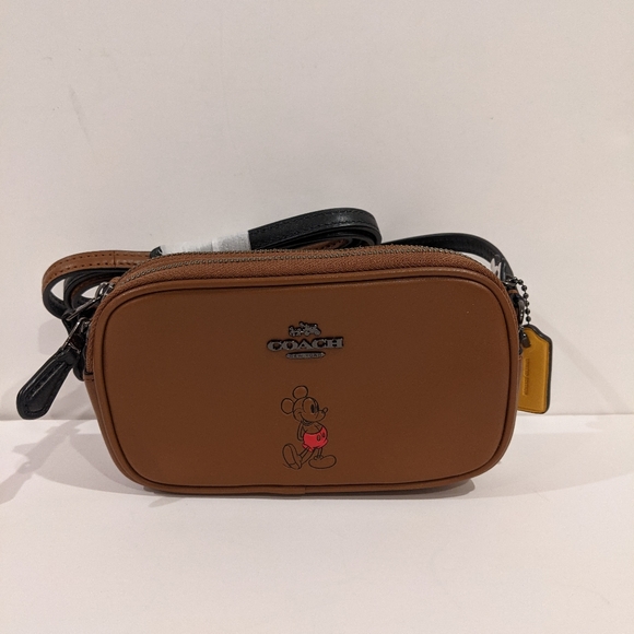 Disney x Coach Mickey Mouse Camera Bag in Smooth Brown Leather